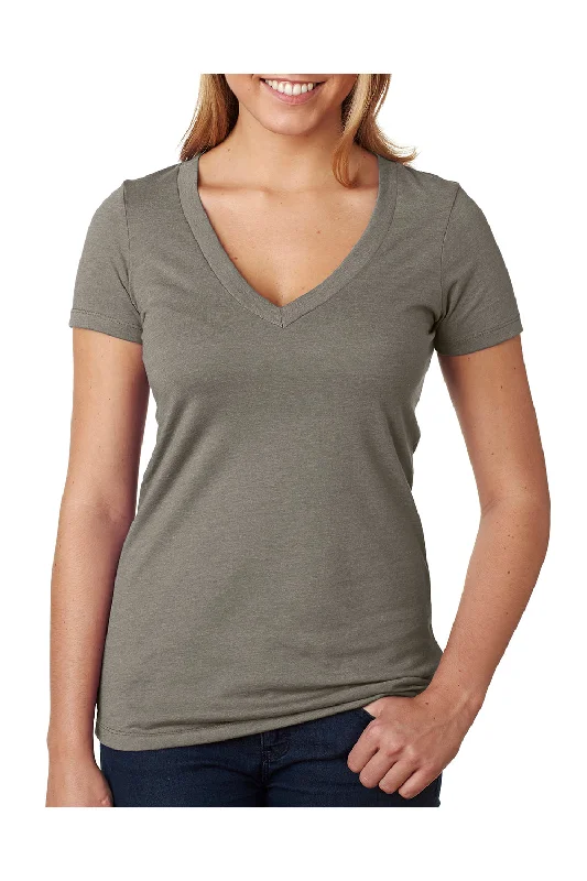 Next Level Womens CVC Jersey Short Sleeve V-Neck T-Shirt - Warm Grey - Closeout Anti-Pilling Machine Wash Handmade Next Level Womens CVC Jersey Short Sleeve V-Neck T-Shirt - Warm Grey - Closeout Anti-Pilling Machine Wash Handmade