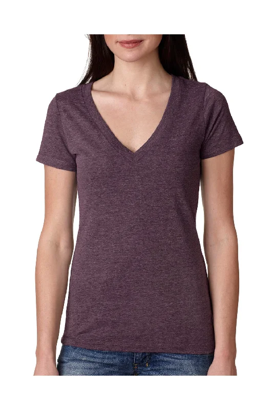 Next Level Womens Jersey Short Sleeve V-Neck T-Shirt - Vintage Purple - Closeout Graphic T-Shirt Round Neck Polyester Next Level Womens Jersey Short Sleeve V-Neck T-Shirt - Vintage Purple - Closeout Graphic T-Shirt Round Neck Polyester
