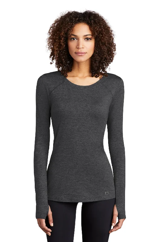 Ogio Womens Endurance Force Moisture Wicking Long Sleeve Crewneck T-Shirt - Heather Blacktop Handmade Hand-knitted Hand-woven Ogio Womens Endurance Force Moisture Wicking Long Sleeve Crewneck T-Shirt - Heather Blacktop Handmade Hand-knitted Hand-woven