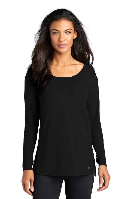 Ogio Womens Luuma Jersey Moisture Wicking Long Sleeve Wide Neck T-Shirt - Blacktop - Closeout Sequined Glittery Shiny Ogio Womens Luuma Jersey Moisture Wicking Long Sleeve Wide Neck T-Shirt - Blacktop - Closeout Sequined Glittery Shiny