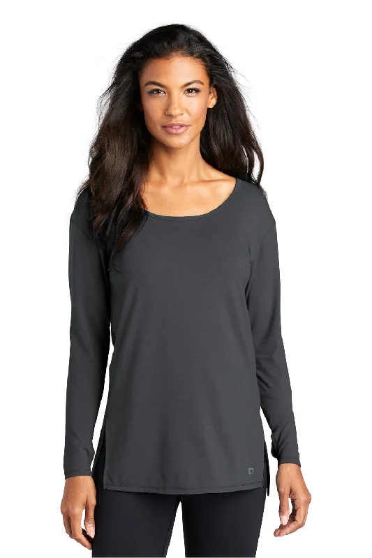 Ogio Womens Luuma Jersey Moisture Wicking Long Sleeve Wide Neck T-Shirt - Diesel Grey Mesh Blend Leather Blend Suede Blend Ogio Womens Luuma Jersey Moisture Wicking Long Sleeve Wide Neck T-Shirt - Diesel Grey Mesh Blend Leather Blend Suede Blend