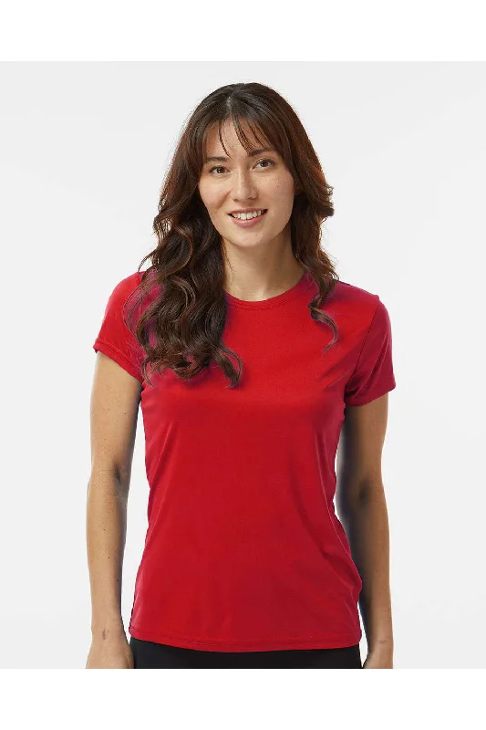 Paragon Womens Islander Performance Moisture Wicking Short Sleeve Crewneck T-Shirt - Red - NEW Striped Floral Plaid Paragon Womens Islander Performance Moisture Wicking Short Sleeve Crewneck T-Shirt - Red - NEW Striped Floral Plaid