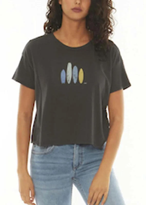 Sisstr Women's Quiver Ss Crop Knit T-Shirt Thin T-Shirt Open Front Quick Dry