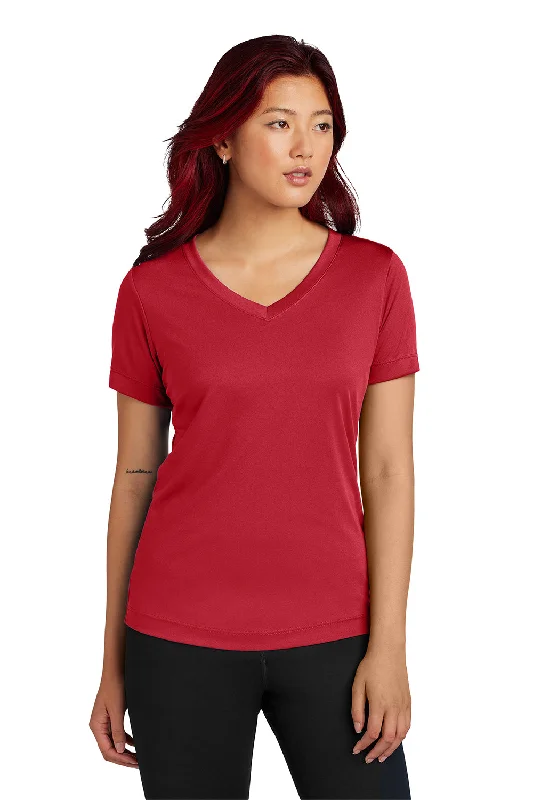 Sport-Tek Womens Competitor Moisture Wicking Short Sleeve V-Neck T-Shirt - Deep Red - NEW Mesh Blend Leather Blend Suede Blend Sport-Tek Womens Competitor Moisture Wicking Short Sleeve V-Neck T-Shirt - Deep Red - NEW Mesh Blend Leather Blend Suede Blend
