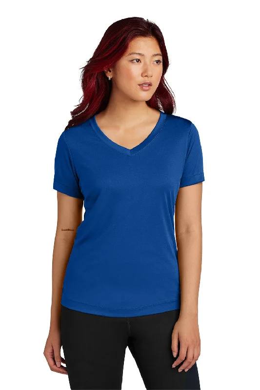 Sport-Tek Womens Competitor Moisture Wicking Short Sleeve V-Neck T-Shirt - True Royal Blue - NEW Beaded Sequined Faux Fur Sport-Tek Womens Competitor Moisture Wicking Short Sleeve V-Neck T-Shirt - True Royal Blue - NEW Beaded Sequined Faux Fur