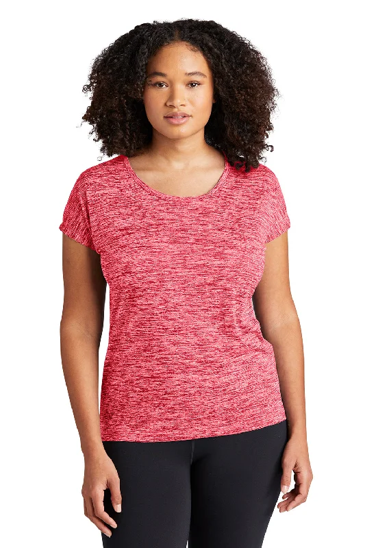 Sport-Tek Womens Electric Heather Moisture Wicking Short Sleeve Crewneck T-Shirt - Deep Red Electric Seamless Knitted Crochet Sport-Tek Womens Electric Heather Moisture Wicking Short Sleeve Crewneck T-Shirt - Deep Red Electric Seamless Knitted Crochet