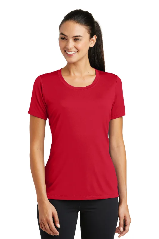 Sport-Tek Womens Tough Moisture Wicking Short Sleeve Crewneck T-Shirt - Deep Red - Closeout Notch Collar Peter Pan Collar Cowl Neck Sport-Tek Womens Tough Moisture Wicking Short Sleeve Crewneck T-Shirt - Deep Red - Closeout Notch Collar Peter Pan Collar Cowl Neck