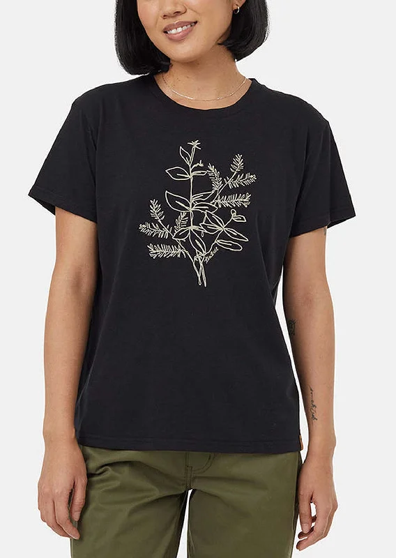 Tentree Women's Autumn Flora T-Shirt Polka Dot Checkered Tartan