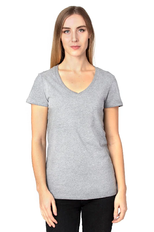 Threadfast Apparel Womens Ultimate Short Sleeve V-Neck T-Shirt - Heather Grey Notch Collar Peter Pan Collar Cowl Neck Threadfast Apparel Womens Ultimate Short Sleeve V-Neck T-Shirt - Heather Grey Notch Collar Peter Pan Collar Cowl Neck