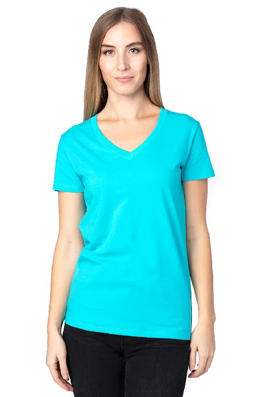 Threadfast Apparel Womens Ultimate Short Sleeve V-Neck T-Shirt - Pacific Blue Spandex Blend Rayon Blend Denim Blend Threadfast Apparel Womens Ultimate Short Sleeve V-Neck T-Shirt - Pacific Blue Spandex Blend Rayon Blend Denim Blend