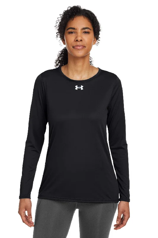 Under Armour Womens Team Tech Moisture Wicking Long Sleeve Crewneck T-Shirt - Black Zippered Front Buttoned Front Snap Front Under Armour Womens Team Tech Moisture Wicking Long Sleeve Crewneck T-Shirt - Black Zippered Front Buttoned Front Snap Front