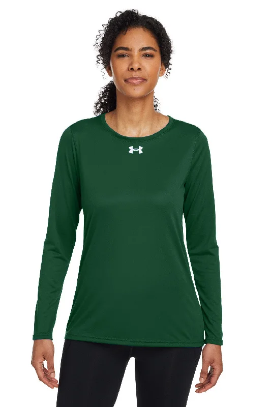 Under Armour Womens Team Tech Moisture Wicking Long Sleeve Crewneck T-Shirt - Forest Green Mesh Blend Leather Blend Suede Blend Under Armour Womens Team Tech Moisture Wicking Long Sleeve Crewneck T-Shirt - Forest Green Mesh Blend Leather Blend Suede Blend