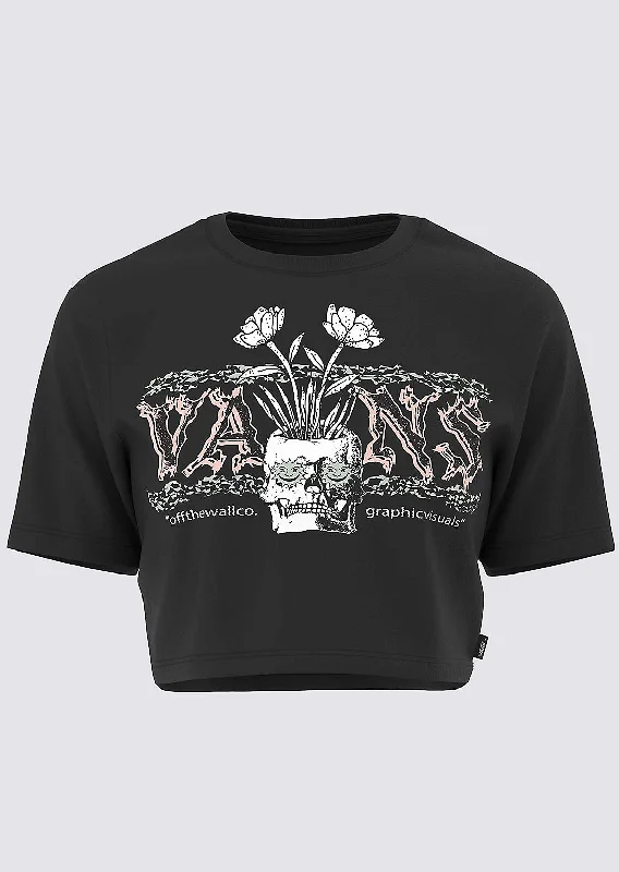Vans Women's Growing Ideas Crew Crop II T-Shirt Chenille Blend Fleece Blend Nylon Blend Vans Women's Growing Ideas Crew Crop II T-Shirt Chenille Blend Fleece Blend Nylon Blend