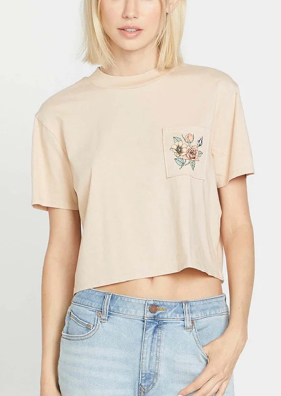Volcom Women's Pocket Dial T-Shirt Basic T-Shirt Crew Neck Short Sleeve