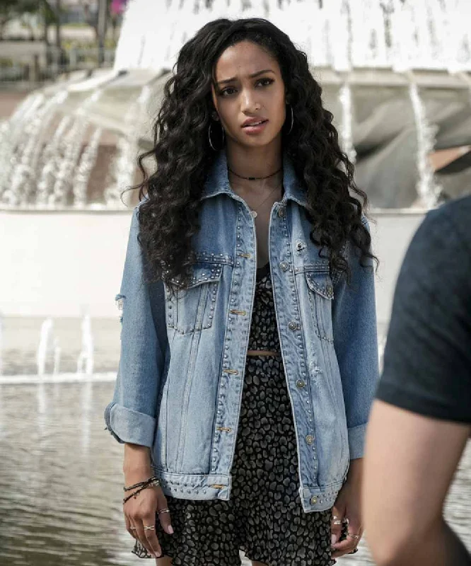 All American Olivia Baker Blue Denim Jacket Ribbed Jacket Pleated Jacket Ruffled Jacket All American Olivia Baker Blue Denim Jacket Ribbed Jacket Pleated Jacket Ruffled Jacket