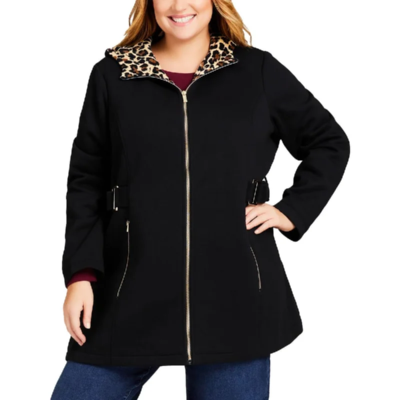 Avenue Womens Buckle Heavy Fleece Jacket Hoodie Zip-Up Jacket Button-Up Jacket
