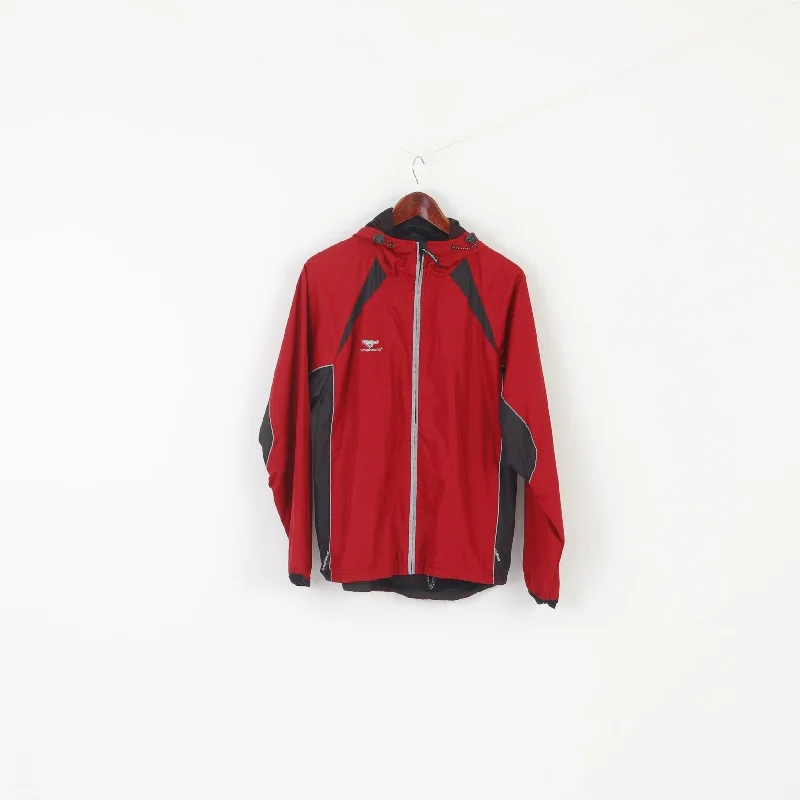 Bagheera Women M Jacket Red Hooded Windcheater Zip Up Reflective Sport Top Quilted Jacket Puffer Jacket Insulated Jacket