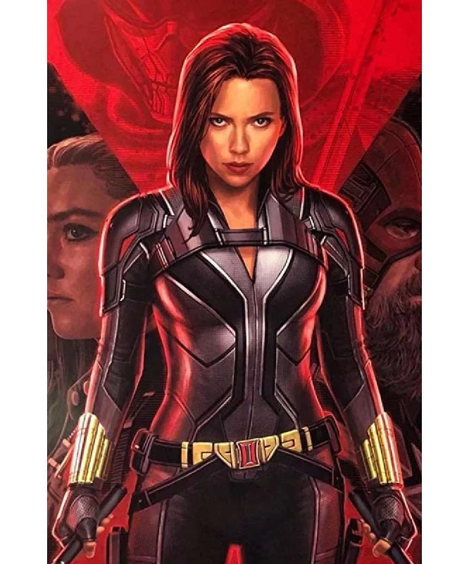 Black Widow 2021 Black Leather Jacket Cotton Jacket Linen Jacket Terry Jacket