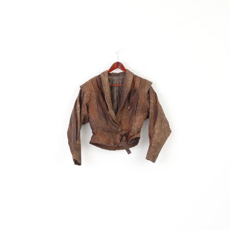 C&A Women 38 S Leather Jacket Brown Vintage 90s Leder Cropped Biker Top Wool Jacket Cashmere Jacket Tweed Jacket C&A Women 38 S Leather Jacket Brown Vintage 90s Leder Cropped Biker Top Wool Jacket Cashmere Jacket Tweed Jacket