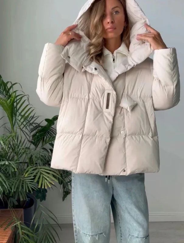 Cozy Women's Duck Down Hooded Jacket – Stay Warm in Style. Plus size women's jacket Insulated Jacket Fitted Jacket Loose Jacket Cozy Women's Duck Down Hooded Jacket – Stay Warm in Style. Plus size women's jacket Insulated Jacket Fitted Jacket Loose Jacket