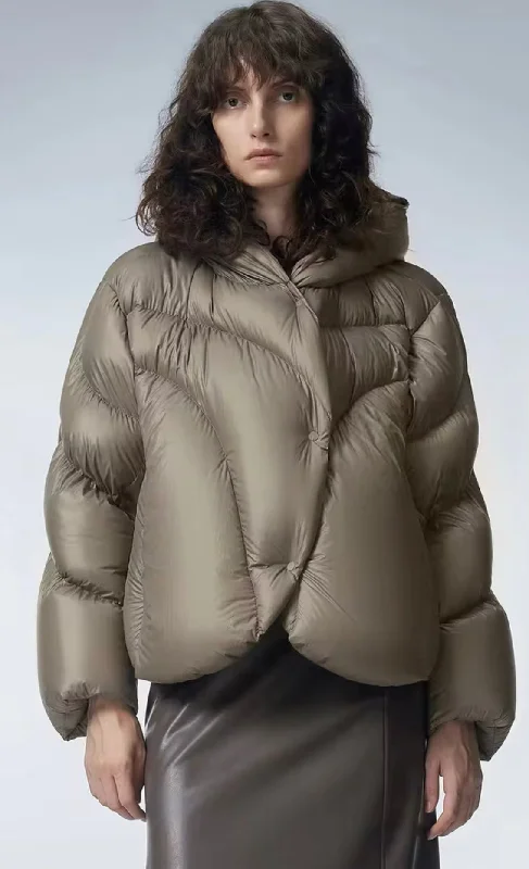 Cozy Women's Hooded Duck Down Jacket. Jacket big size Knit Fabric Woven Fabric Fleece Fabric Cozy Women's Hooded Duck Down Jacket. Jacket big size Knit Fabric Woven Fabric Fleece Fabric