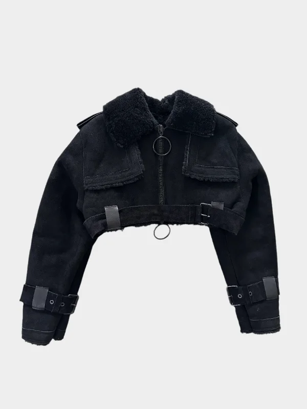Crop Sheepskin Jacket Plaid Jacket Tartan Jacket Houndstooth Jacket