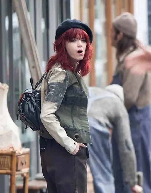Cruella Emma Stone Green Cotton Jacket Denim Jacket Leather Jacket Suede Jacket