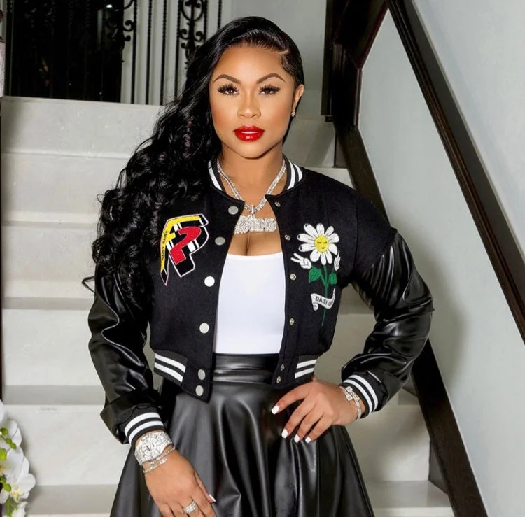 Fall Fashion Flower Printing Baseball Jacket Appliqued Jacket Beaded Jacket Sequined Jacket Fall Fashion Flower Printing Baseball Jacket Appliqued Jacket Beaded Jacket Sequined Jacket