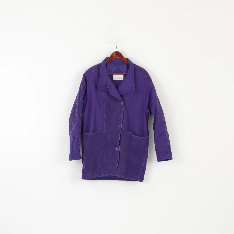 Four Seasons Of London Women 10 38 M Jacket Purple Cotton Padded Shoulder Pads Top Knit Fabric Woven Fabric Fleece Fabric Four Seasons Of London Women 10 38 M Jacket Purple Cotton Padded Shoulder Pads Top Knit Fabric Woven Fabric Fleece Fabric