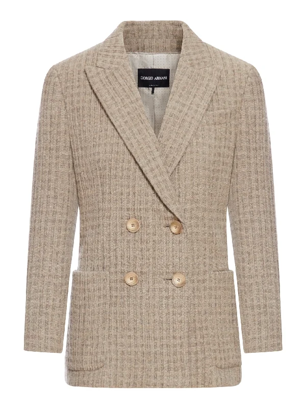 Double-breasted jacket in cashmere and silk Fitted Jacket Loose Jacket Oversized Jacket