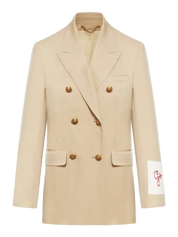 Beige wool jacket Herringbone Jacket Houndstooth Jacket Plaid Jacket