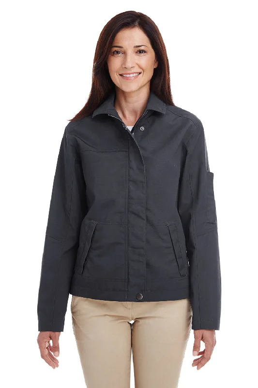 Harriton Womens Auxiliary Water Resistant Canvas Full Zip Jacket - Dark Charcoal Grey Appliqued Jacket Beaded Jacket Sequined Jacket Harriton Womens Auxiliary Water Resistant Canvas Full Zip Jacket - Dark Charcoal Grey Appliqued Jacket Beaded Jacket Sequined Jacket