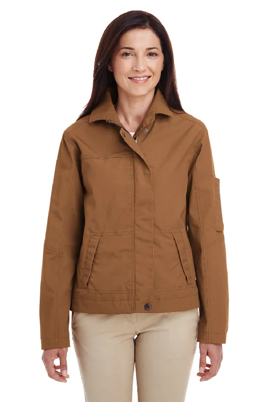 Harriton Womens Auxiliary Water Resistant Canvas Full Zip Jacket - Duck Brown Faux Fur Jacket Real Fur Jacket Shearling Jacket Harriton Womens Auxiliary Water Resistant Canvas Full Zip Jacket - Duck Brown Faux Fur Jacket Real Fur Jacket Shearling Jacket