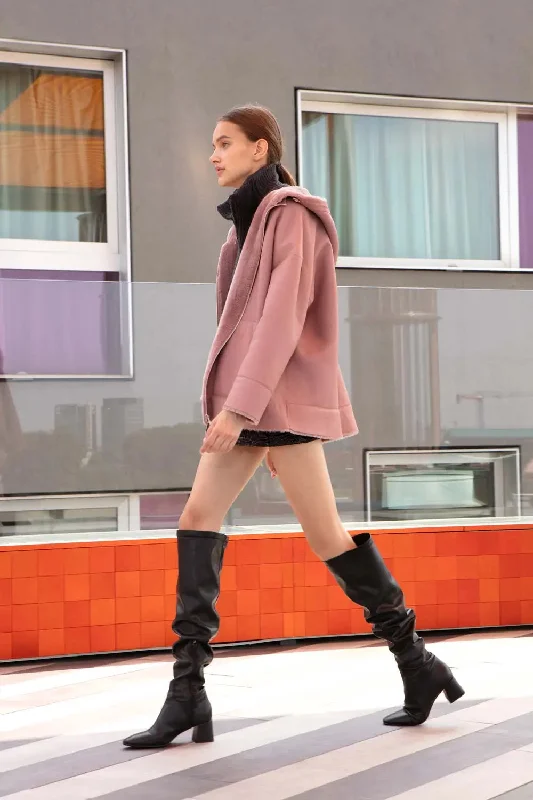 Ladies shearling jacket Oversized Jacket Tailored Jacket Straight Jacket