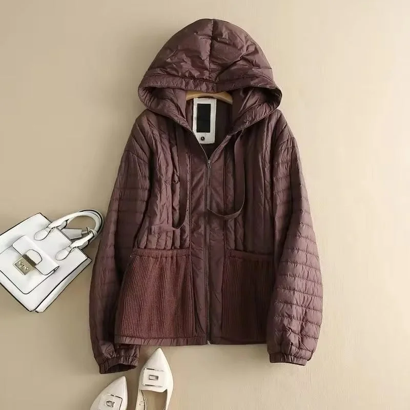 Lightweight Autumn Hooded Duck Down Jacket for Women Embroidered Jacket Appliqued Jacket Beaded Jacket Lightweight Autumn Hooded Duck Down Jacket for Women Embroidered Jacket Appliqued Jacket Beaded Jacket