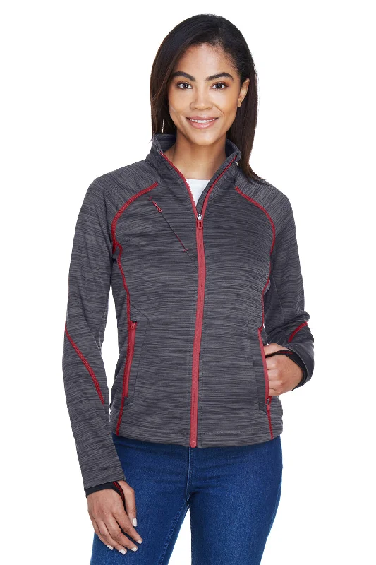 North End Womens Sport Red Flux Full Zip Jacket - Carbon Grey/Olympic Red Stand-Up Collar Roll-Neck Collar Turtle Neck North End Womens Sport Red Flux Full Zip Jacket - Carbon Grey/Olympic Red Stand-Up Collar Roll-Neck Collar Turtle Neck