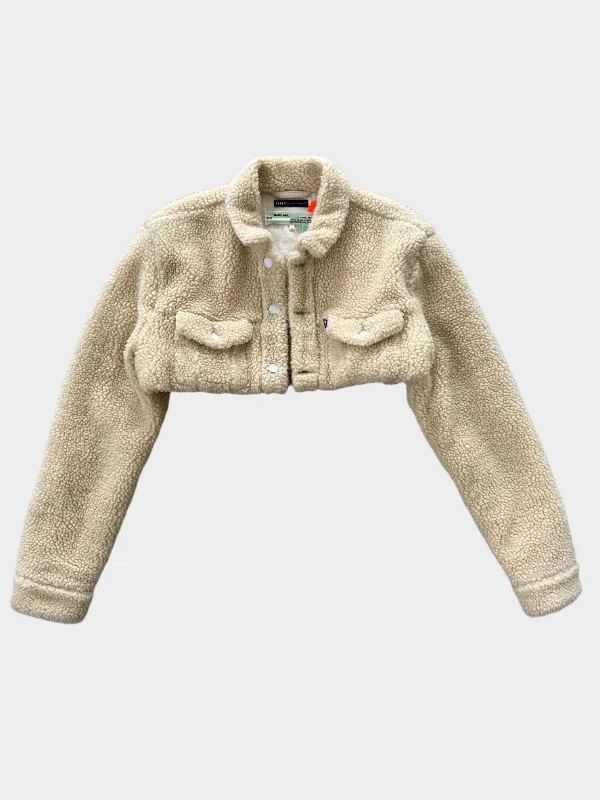 Off White x Levi's  Crop Teddy Jacket Trench Coat Raincoat Waterproof Jacket