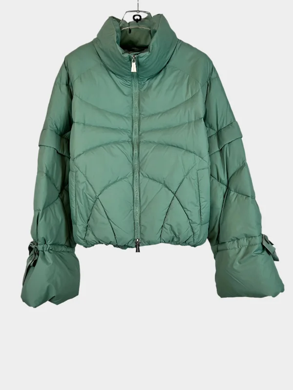 Puffer Jacket With Bow Zippered Jacket Buttoned Jacket Snapped Jacket