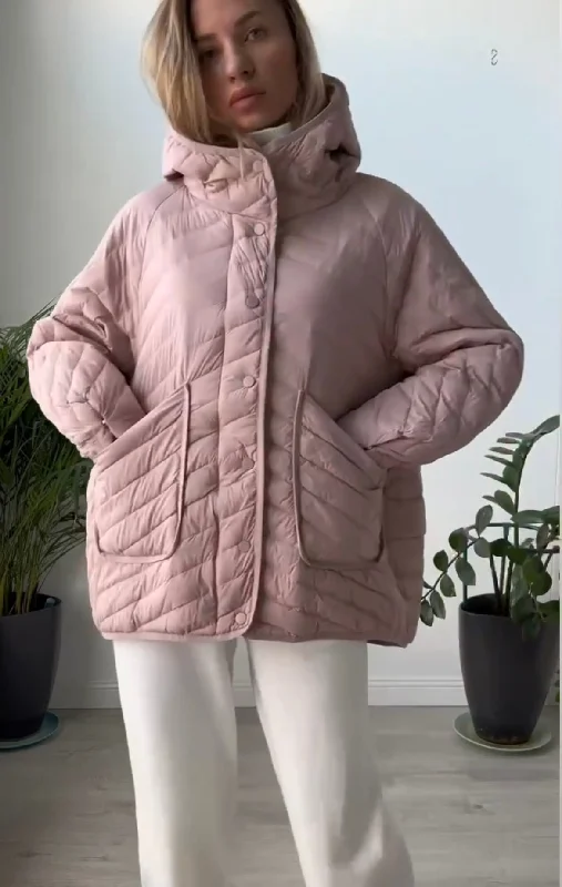 Spring Chic: Women's Duck Down Hooded Jacket. Jacket Big size Quilted Jacket Puffer Jacket Insulated Jacket Spring Chic: Women's Duck Down Hooded Jacket. Jacket Big size Quilted Jacket Puffer Jacket Insulated Jacket