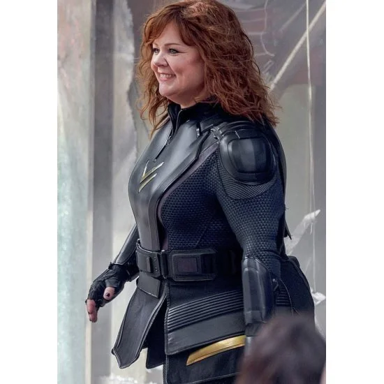 Thunder Force Melissa McCarthy Black Leather Jacket Satin Jacket Silk Jacket Chiffon Jacket Thunder Force Melissa McCarthy Black Leather Jacket Satin Jacket Silk Jacket Chiffon Jacket