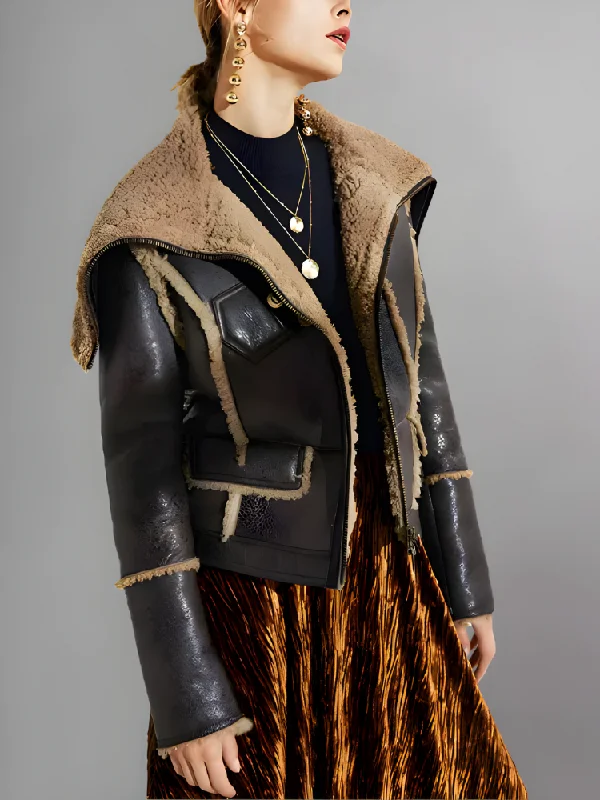 Womens Sheepskin B-3 Shearling Bomber Jacket Embroidered Jacket Appliqued Jacket Beaded Jacket Womens Sheepskin B-3 Shearling Bomber Jacket Embroidered Jacket Appliqued Jacket Beaded Jacket