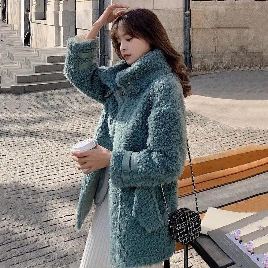 Autumn And Winter Mid-length Fur Fur One Coat Cozy Fleece Hoodie