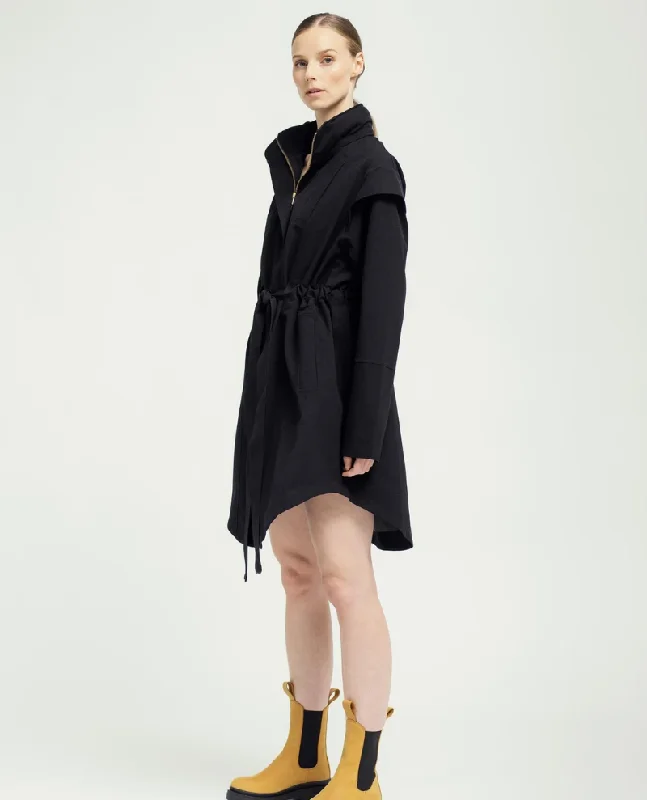 BRGN Monsun New Black Coat Plush Faux Fur Bolero