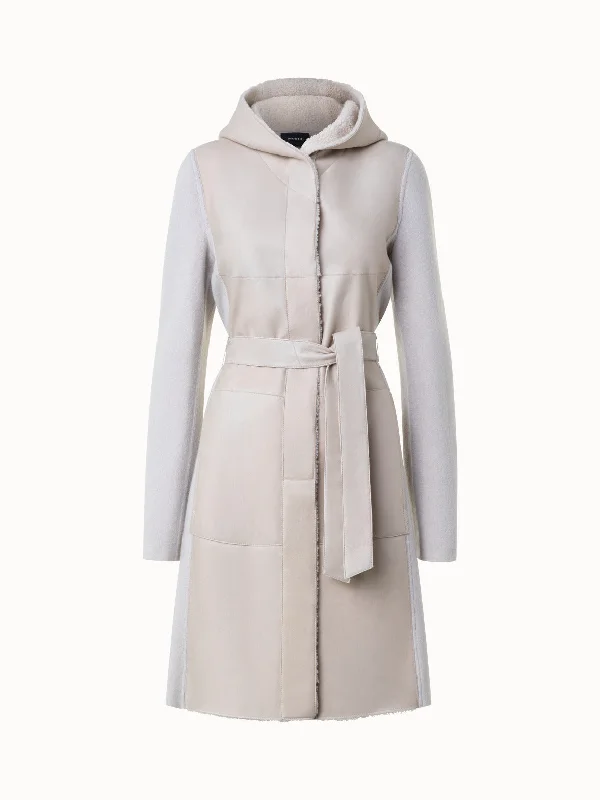 Cashmere Knit and Shearling Coat Waterproof Hiking Jacket