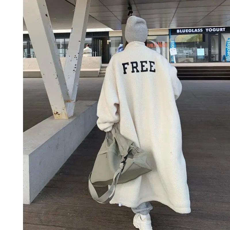 Casual Women's Loose Warm Lamb Wool Coat Relaxed Utility Shacket