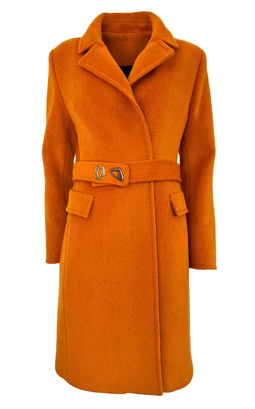 Belted Wool Blend Coat Belted Midi-Length Coat