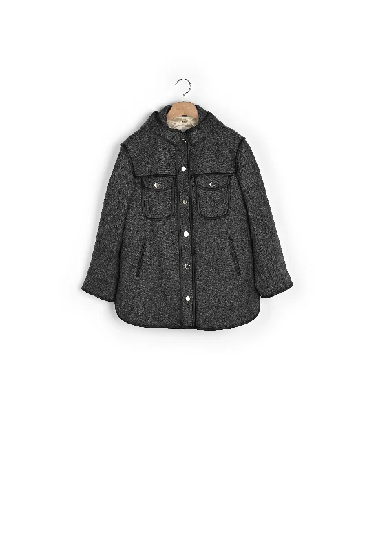 OUTERWEAR Gris A-Line Swing Coat