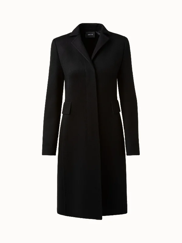 Double-face Cashmere Coat Fur-Lined Aviator Coat
