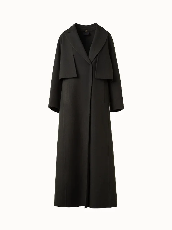 Duo Coat - Wool Cashmere Coat Changeable into Long Vest and Bolero Embroidered Kimono Coat