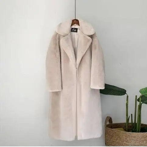 Fashion New High Quality  Velvet Fur Long Coat Women Fitted Faux Suede Blazer